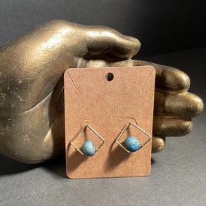 Blue Lava Stone Handcrafted Earrings